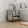 Hanah Home Mesita de Noche Travertino 45x50x40 cm